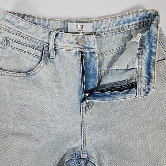 Rise Supply Co Womens High Rise Baggy Denim Shorts Jorts Light Wash 9 Streetwear - Picture 4 of 10